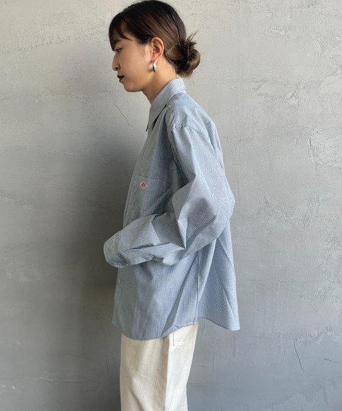 DANTON（ダントン）の「[DANTON/ダントン] ドットボタン レギュラーカラー ロングスリーブシャツ(ストライプ)（シャツ/ブラウス・レディース・グレー/グリーン・36/38）」の20枚目の写真