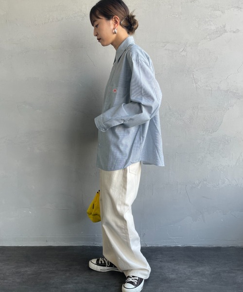 DANTON（ダントン）の「[DANTON/ダントン] ドットボタン レギュラーカラー ロングスリーブシャツ(ストライプ)（シャツ/ブラウス・レディース・グレー/グリーン・36/38）」の17枚目の写真