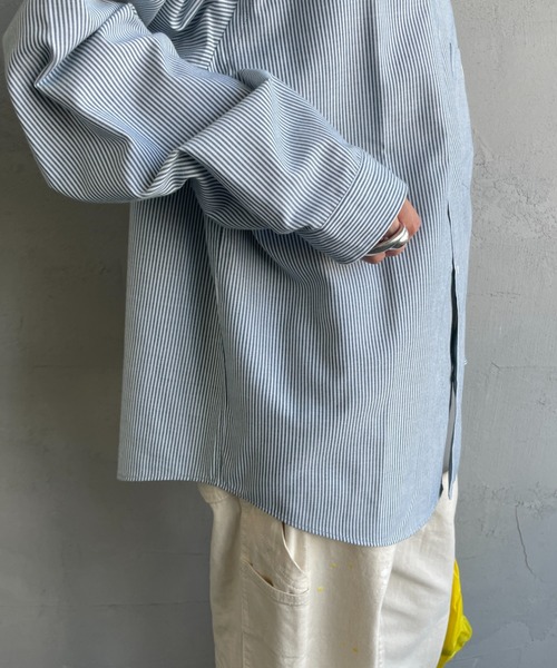 DANTON（ダントン）の「[DANTON/ダントン] ドットボタン レギュラーカラー ロングスリーブシャツ(ストライプ)（シャツ/ブラウス・レディース・グレー/グリーン・36/38）」の13枚目の写真