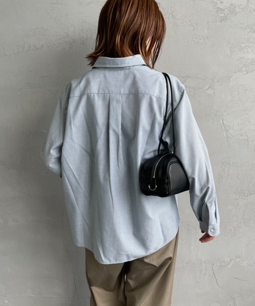 DANTON（ダントン）の「[DANTON/ダントン] ドットボタン レギュラーカラー ロングスリーブシャツ(ストライプ)（シャツ/ブラウス・レディース・グレー/グリーン・36/38）」の10枚目の写真