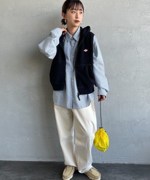 DANTON（ダントン）の「[DANTON/ダントン] ドットボタン レギュラーカラー ロングスリーブシャツ(ストライプ)（シャツ/ブラウス・レディース・グレー/グリーン・36/38）」の7枚目の写真