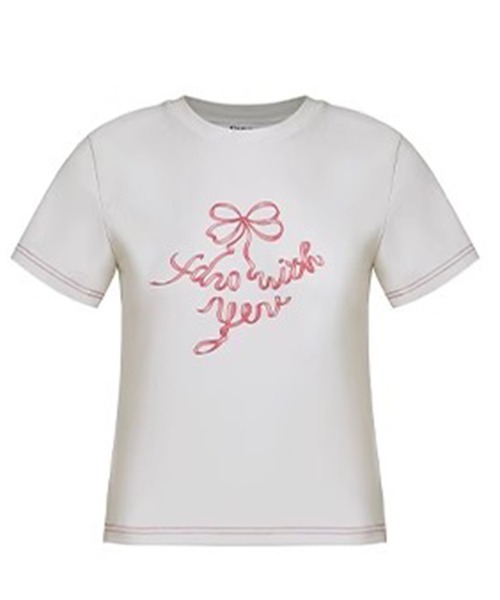 tシャツ リボンレタリングロゴプリント ステッチTシャツ FX25S350「Fano Studios」「2025SS」 レディース メンズ リボンレタリングロゴプリント ステッチTシャツ FX25S350【Fano