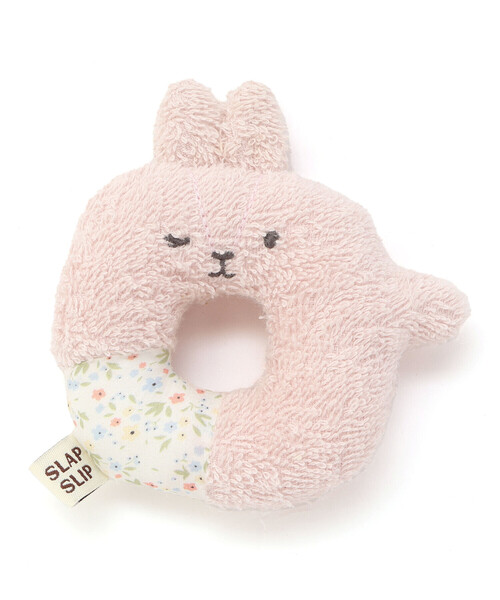 SLAP SLIP BABY（スラップスリップベビー）の「【お揃い】アニマルクマウサギペンギンライオンネコモチーフドーナツ型ラトルベビー（その他ベビー用品・キッズ・ブルー/オフホワイト/イエロー/ベージュ/ピンク・FREE）」の7枚目の写真