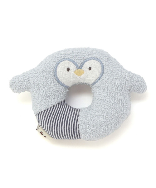 SLAP SLIP BABY（スラップスリップベビー）の「【お揃い】アニマルクマウサギペンギンライオンネコモチーフドーナツ型ラトルベビー（その他ベビー用品・キッズ・ブルー/オフホワイト/イエロー/ベージュ/ピンク・FREE）」の9枚目の写真