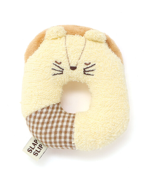 SLAP SLIP BABY（スラップスリップベビー）の「【お揃い】アニマルクマウサギペンギンライオンネコモチーフドーナツ型ラトルベビー（その他ベビー用品・キッズ・ブルー/オフホワイト/イエロー/ベージュ/ピンク・FREE）」の11枚目の写真