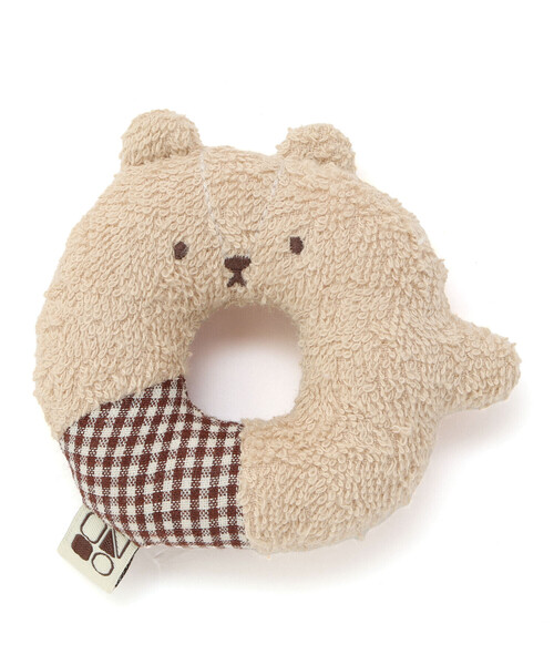 SLAP SLIP BABY（スラップスリップベビー）の「【お揃い】アニマルクマウサギペンギンライオンネコモチーフドーナツ型ラトルベビー（その他ベビー用品・キッズ・ブルー/オフホワイト/イエロー/ベージュ/ピンク・FREE）」の16枚目の写真