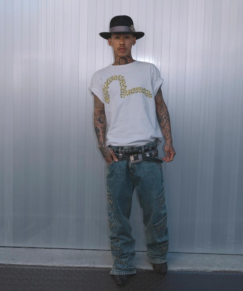 EVISU（エヴィス）の「SS TEE(xEVISU )（Tシャツ/カットソー・メンズ・ホワイト/ブラック・L）」の2枚目の写真