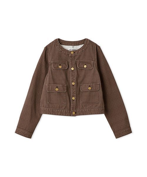 ノーカラークラシカルデニムジャケット（デニムジャケット