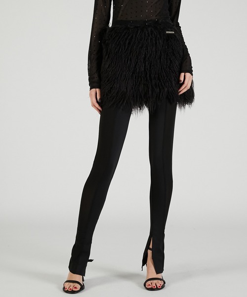 PRANK PROJECT ファー　スカート　ブラック PRANK PROJECT(プランク プロジェクト)｜ロングファーミニスカート