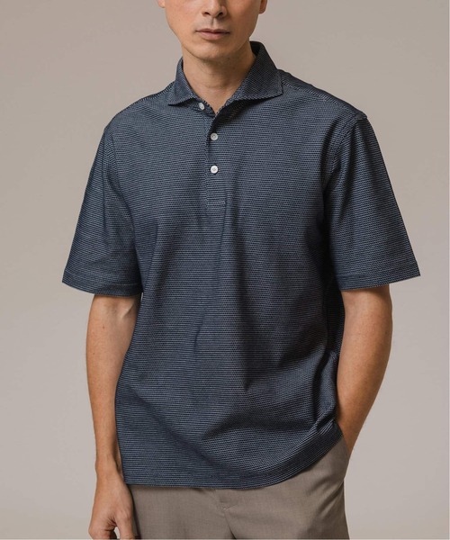 EDIFICE（エディフィス）の「《追加》"吸水速乾＆高通気機能" COOLMAX ハニカムボーダー ポロシャツ2（ポロシャツ・メンズ・ブラック/ブルー系その他/ネイビー/グレー・SMALL/X-LARGE/LARGE/MEDIUM）」の13枚目の写真