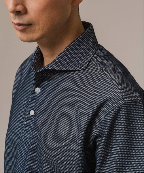 EDIFICE（エディフィス）の「《追加》"吸水速乾＆高通気機能" COOLMAX ハニカムボーダー ポロシャツ2（ポロシャツ・メンズ・ブラック/ブルー系その他/ネイビー/グレー・SMALL/X-LARGE/LARGE/MEDIUM）」の14枚目の写真