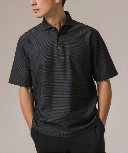 EDIFICE（エディフィス）の「《追加》"吸水速乾＆高通気機能" COOLMAX ハニカムボーダー ポロシャツ2（ポロシャツ・メンズ・ブラック/ブルー系その他/ネイビー/グレー・SMALL/X-LARGE/LARGE/MEDIUM）」の2枚目の写真