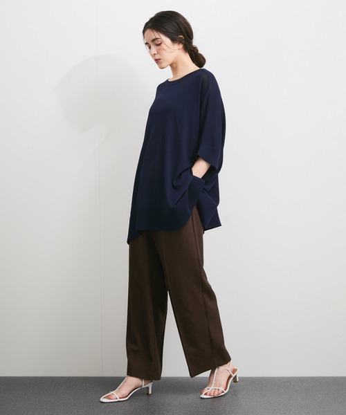 le cercle ADAM ET ROPE'(ルセルクルアダムエロペ)の「【UVケア/接触冷感】前後2WAYポンチョプルオーバー(Tシャツ/カットソー・レディース・ブラック/ライトグレー/ブラウン/ネイビー・FREE)」の10枚目の写真