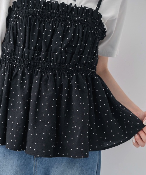 RETRO GIRL(レトロガール)の「2WAYキャミフリルビスチェ(シャツ/ブラウス・レディース・ホワイト/ブラック系その他/ライトグレー・FREE)」の20枚目の写真