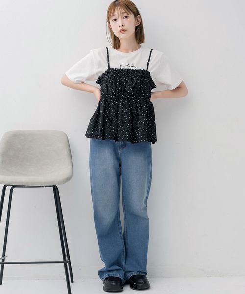 RETRO GIRL(レトロガール)の「2WAYキャミフリルビスチェ(シャツ/ブラウス・レディース・ホワイト/ブラック系その他/ライトグレー・FREE)」の10枚目の写真