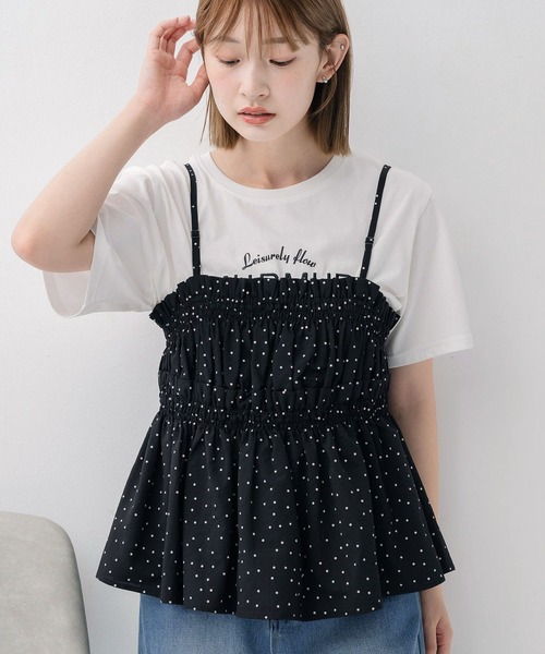 RETRO GIRL(レトロガール)の「2WAYキャミフリルビスチェ(シャツ/ブラウス・レディース・ホワイト/ブラック系その他/ライトグレー・FREE)」の6枚目の写真