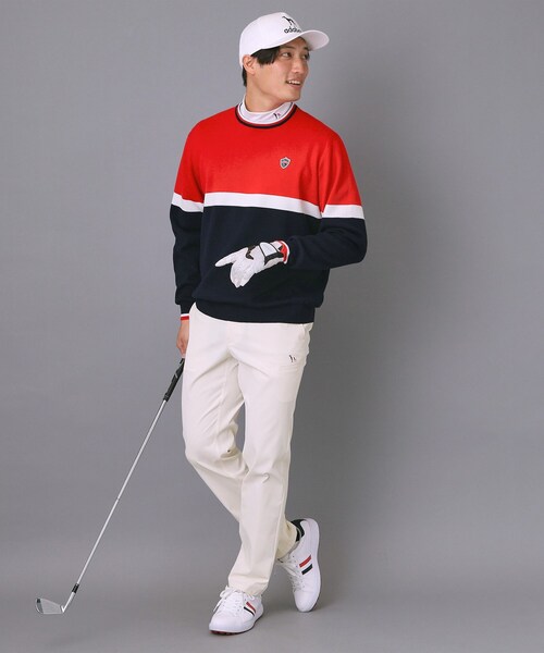 セール】【新レーベル ADABAT NAVY】ストレッチツイルテーパードパンツ