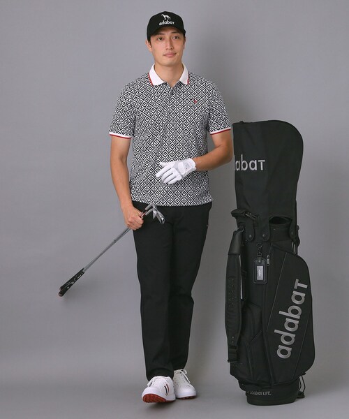 アダバット ストレッチゴルフパンツ テーパード セール】【新レーベル ADABAT NAVY】ストレッチツイルテーパードパンツ
