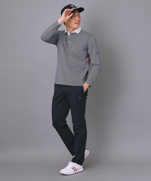 セール】【新レーベル ADABAT NAVY】ストレッチツイルテーパードパンツ