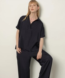 CADUNE カデュネ　ブラウス　シャツ　パフスリーブ　38（M）グレーブラック CADUNE（カデュネ）の「タックブラウス（シャツ/ブラウス）」 - WEAR