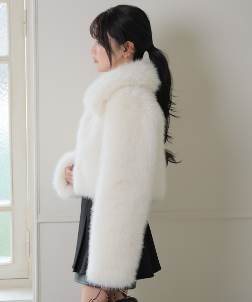 LIP SERVICE 2wayカラーzipファージャケット ホワイト セール】2wayカラーZIPファージャケット（その他アウター