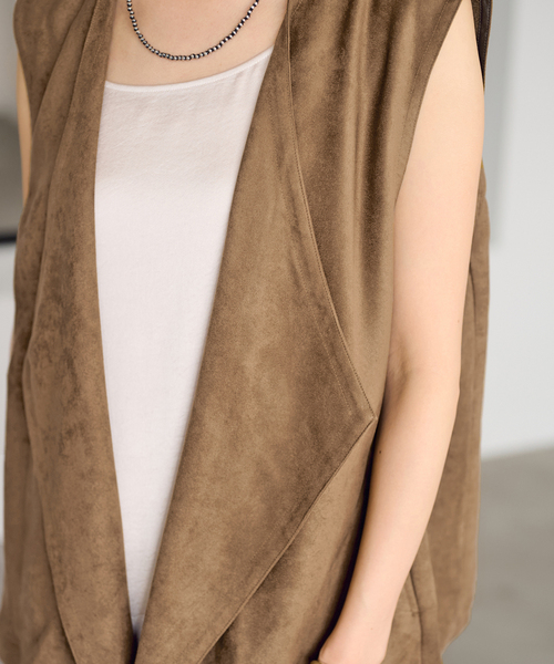 FRAMeWORK/フレームワーク フェイクスエードドレープジレ FRAMeWORK｜フェイクスエードドレープジレ | Rakuten Fashion