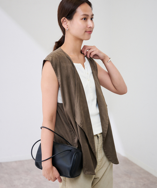 フェイクスエードドレープジレ（その他アウター）｜FRAMeWORK