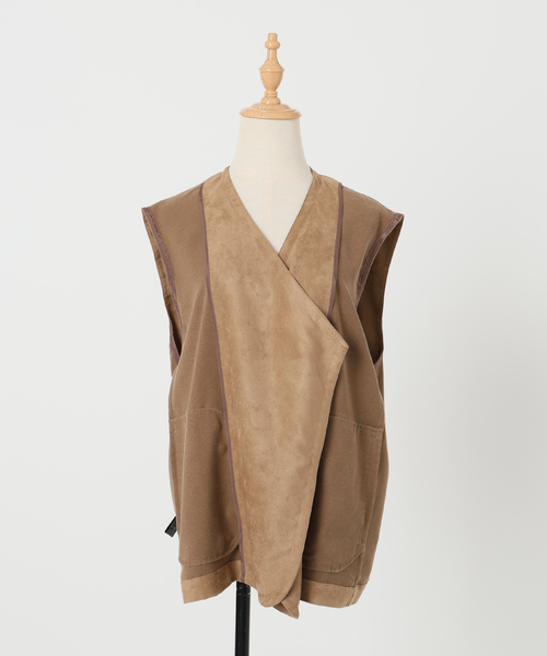 フェイクスエードドレープジレ（その他アウター）｜FRAMeWORK