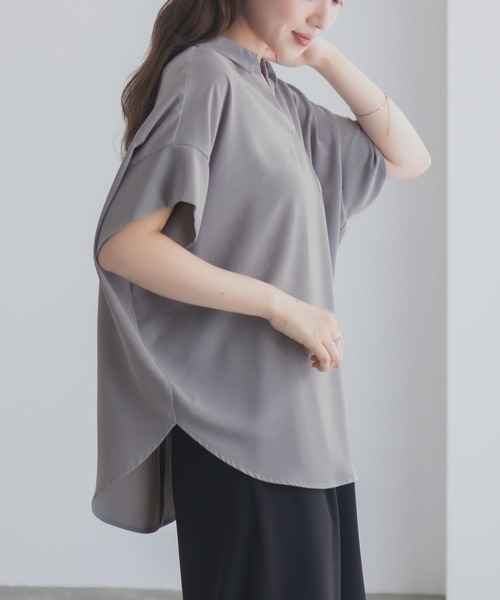 NAVY（ネイビー）の「nAvy スキッパーブラウス（シャツ/ブラウス・レディース・ブラック/グレー/ホワイト/ネイビー・M/L）」の16枚目の写真