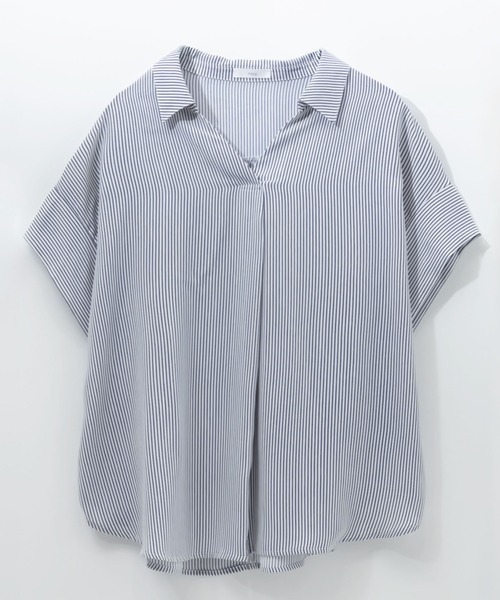 NAVY（ネイビー）の「nAvy スキッパーブラウス（シャツ/ブラウス・レディース・ブラック/グレー/ホワイト/ネイビー・M/L）」の14枚目の写真