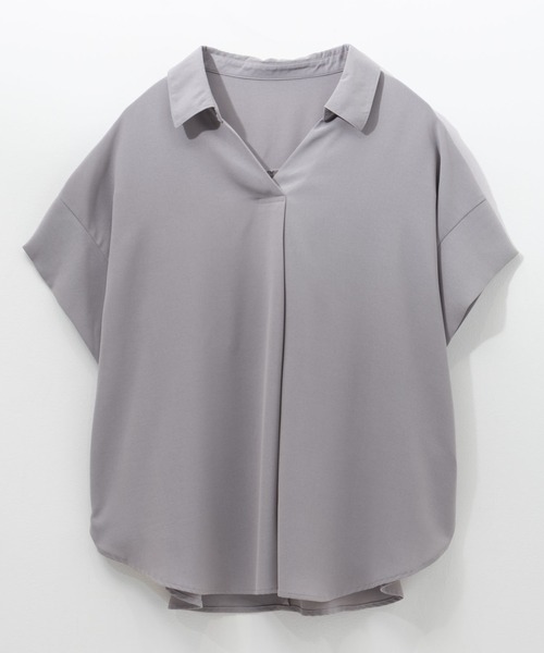 NAVY（ネイビー）の「nAvy スキッパーブラウス（シャツ/ブラウス・レディース・ブラック/グレー/ホワイト/ネイビー・M/L）」の8枚目の写真