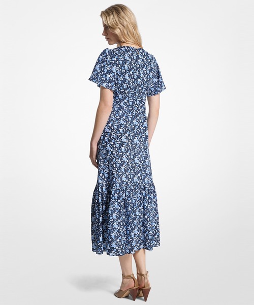 MICHAEL KORS(マイケルコース)の「フローラル ミディ ドレス(ワンピース・レディース・ブルー系・XXS/M/S/XS)」の2枚目の写真