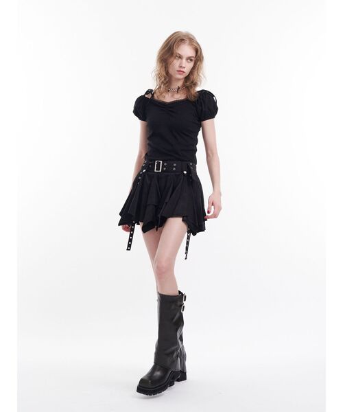 jouetie(ジュエティ)の「2WAYオフショルレースドッキングリボントップス(Tシャツ/カットソー・レディース・ブラック/グレー/ブルー・MEDIUM)」の13枚目の写真