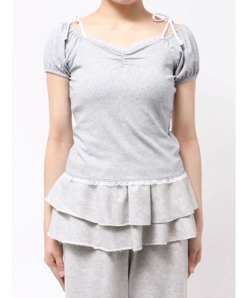 jouetie(ジュエティ)の「2WAYオフショルレースドッキングリボントップス(Tシャツ/カットソー・レディース・ブラック/グレー/ブルー・MEDIUM)」の19枚目の写真