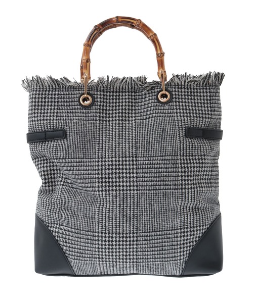 YECCA VECCA(イェッカヴェッカ)の「2wayライントートバッグ(トートバッグ・レディース・ダークベージュ/ハウンドトゥース・FREE)」の6枚目の写真