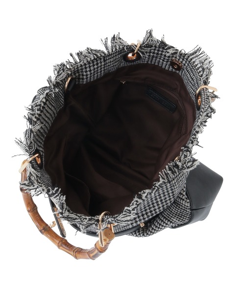 YECCA VECCA(イェッカヴェッカ)の「2wayライントートバッグ(トートバッグ・レディース・ダークベージュ/ハウンドトゥース・FREE)」の12枚目の写真