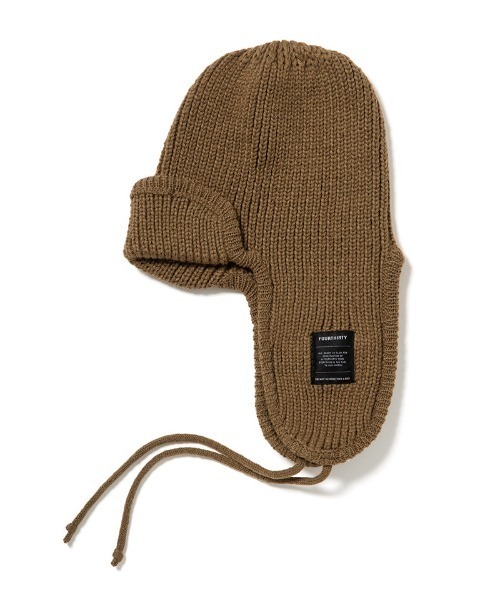 430（フォーサーティ）の「mko13041-DOG EAR BEANIE ビーニー ニット帽(25-167)（ニットキャップ/ビーニー・メンズ・アイボリー/ブラック/モカ・FREE）」の3枚目の写真