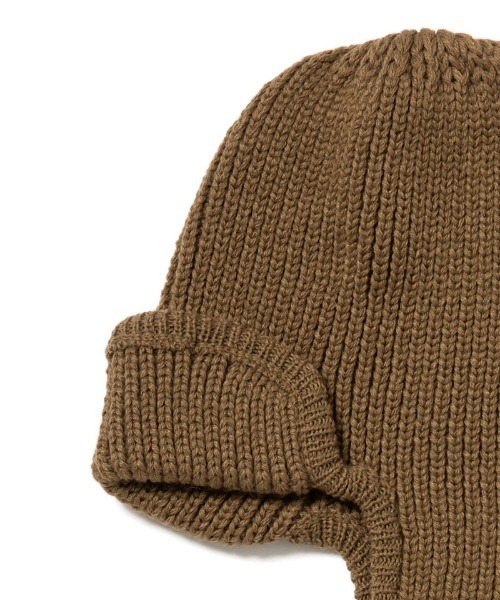 430（フォーサーティ）の「mko13041-DOG EAR BEANIE ビーニー ニット帽(25-167)（ニットキャップ/ビーニー・メンズ・アイボリー/ブラック/モカ・FREE）」の5枚目の写真