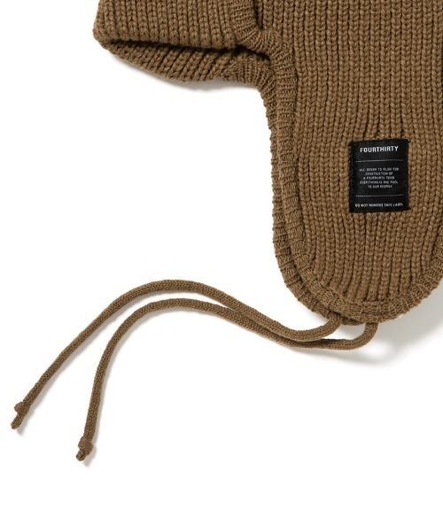 430（フォーサーティ）の「mko13041-DOG EAR BEANIE ビーニー ニット帽(25-167)（ニットキャップ/ビーニー・メンズ・アイボリー/ブラック/モカ・FREE）」の6枚目の写真