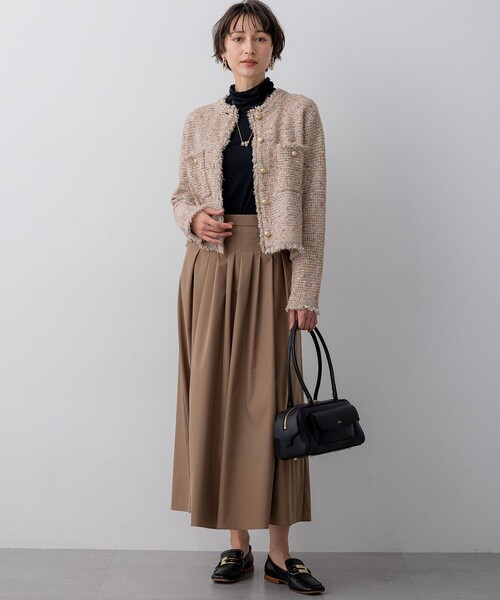 23区(ニジュウサンク)の「ツイード ニット ジャケット(ノーカラージャケット・レディース・アイボリー系3/ブルー系3/オレンジ系3/ライトグレー系/スカイブルー系/ピンク系・38/40)」の15枚目の写真