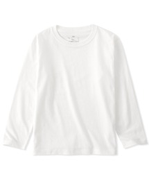 無印良品 | キッズ 綿天竺編みクルーネック長袖Tシャツ 無地(Tシャツ/カットソー)