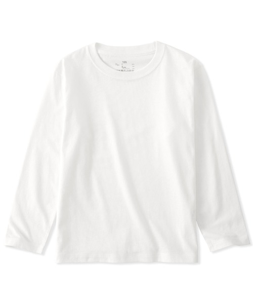 無印良品(ムジルシリョウヒン)の「キッズ 綿天竺編みクルーネック長袖Tシャツ 無地(Tシャツ/カットソー・キッズ・ブルー/チャコールグレー/オフホワイト/ブラック/ピンク・150/140/130/120/110)」の1枚目の写真
