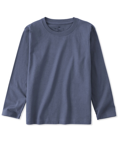 無印良品(ムジルシリョウヒン)の「キッズ 綿天竺編みクルーネック長袖Tシャツ 無地(Tシャツ/カットソー・キッズ・ブルー/チャコールグレー/オフホワイト/ブラック/ピンク・150/140/130/120/110)」の4枚目の写真