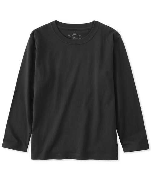 無印良品(ムジルシリョウヒン)の「キッズ 綿天竺編みクルーネック長袖Tシャツ 無地(Tシャツ/カットソー・キッズ・ブルー/チャコールグレー/オフホワイト/ブラック/ピンク・150/140/130/120/110)」の3枚目の写真