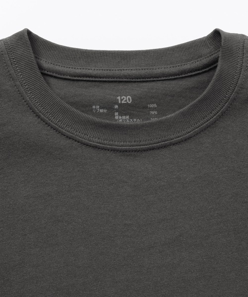 無印良品(ムジルシリョウヒン)の「キッズ 綿天竺編みクルーネック長袖Tシャツ 無地(Tシャツ/カットソー・キッズ・ブルー/チャコールグレー/オフホワイト/ブラック/ピンク・150/140/130/120/110)」の7枚目の写真