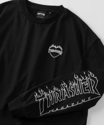 THRASHER（スラッシャー）の「【70】【THRASHER/スラッシャー】ブランドロゴ ＆ ハートワンポイント刺繍 ロングスリーブ Tシャツ バックプリント（Tシャツ/カットソー）」