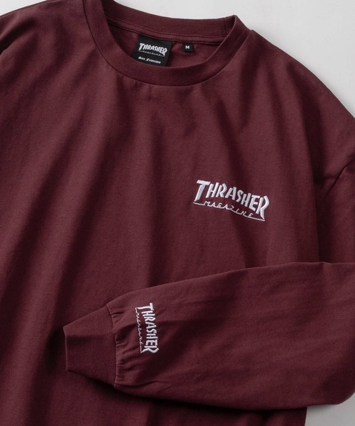 THRASHER（スラッシャー）の「【70】【THRASHER/スラッシャー】ブランドロゴ ＆ ハートワンポイント刺繍 ロングスリーブ Tシャツ バックプリント（Tシャツ/カットソー・メンズ・ブラック系その他/アッシュグレー/ライトグレー/ブラウン/ホワイト系その他/ホワイト/ブラック/ワイン・L/M）」の8枚目の写真