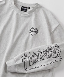 THRASHER（スラッシャー）の「【70】【THRASHER/スラッシャー】ブランドロゴ ＆ ハートワンポイント刺繍 ロングスリーブ Tシャツ バックプリント（Tシャツ/カットソー）」