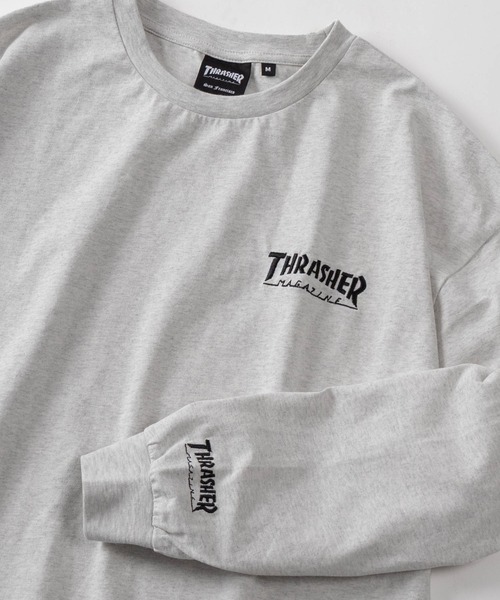 THRASHER（スラッシャー）の「【70】【THRASHER/スラッシャー】ブランドロゴ ＆ ハートワンポイント刺繍 ロングスリーブ Tシャツ バックプリント（Tシャツ/カットソー・メンズ・ブラック系その他/アッシュグレー/ライトグレー/ブラウン/ホワイト系その他/ホワイト/ブラック/ワイン・L/M）」の7枚目の写真