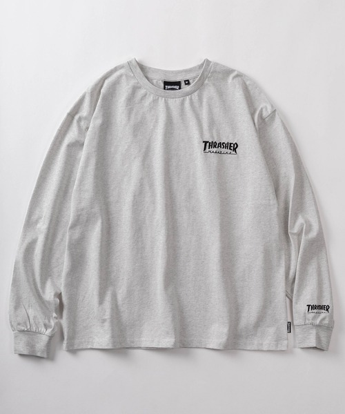 THRASHER（スラッシャー）の「【70】【THRASHER/スラッシャー】ブランドロゴ ＆ ハートワンポイント刺繍 ロングスリーブ Tシャツ バックプリント（Tシャツ/カットソー・メンズ・ブラック系その他/アッシュグレー/ライトグレー/ブラウン/ホワイト系その他/ホワイト/ブラック/ワイン・L/M）」の9枚目の写真